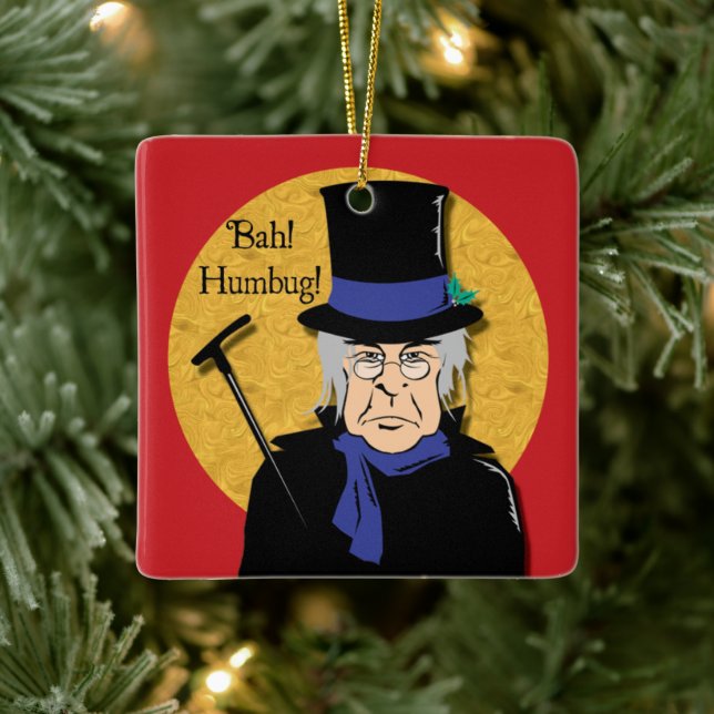 Ebenezer Scrooge Bah! Humbug! Ceramic Ornament (Tree)