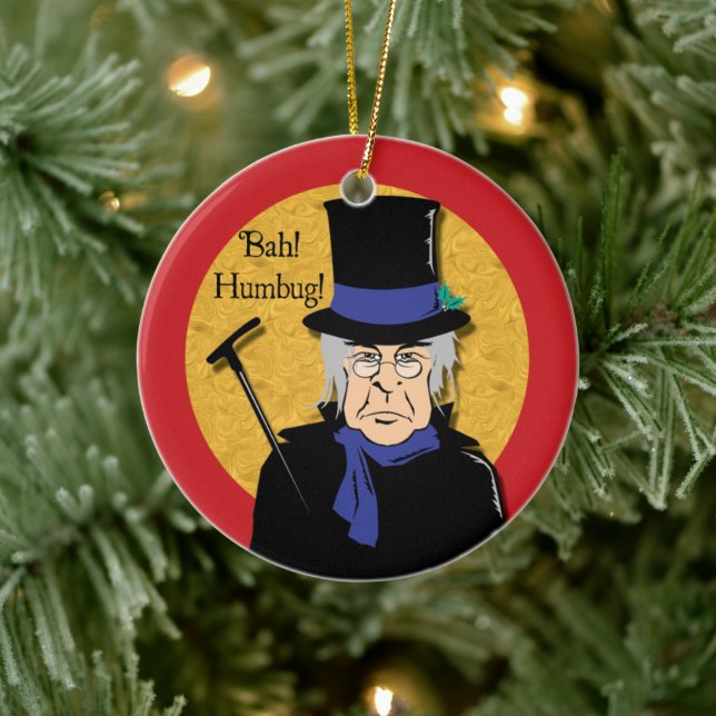 Ebenezer Scrooge Bah! Humbug! Ceramic Tree Decoration (Tree)
