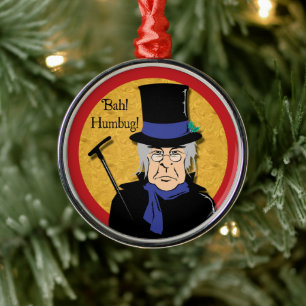 Ebenezer Scrooge Bah! Humbug! Metal Ornament