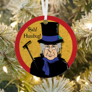 Ebenezer Scrooge Bah! Humbug! Metal Ornament