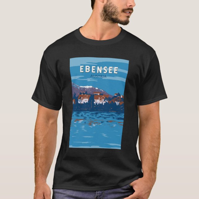Ebensee Austria Travel Art Vintage T-Shirt (Front)