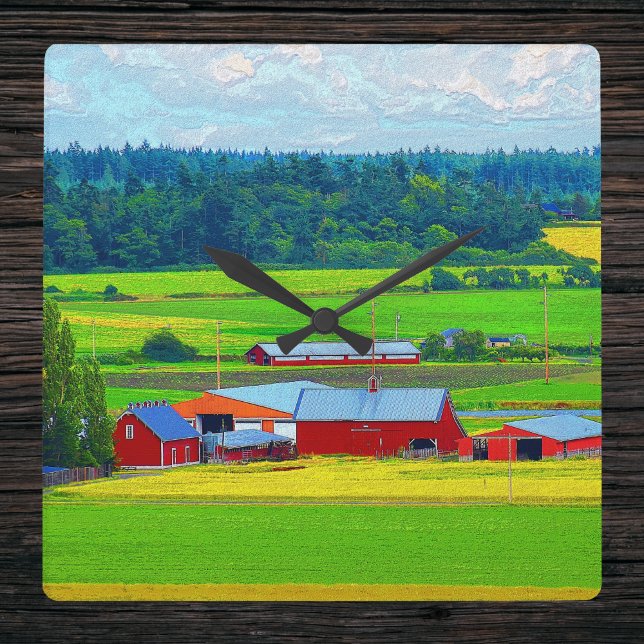 Ebey's Landing Prairie Red Barns Clock (Creator Uploaded)