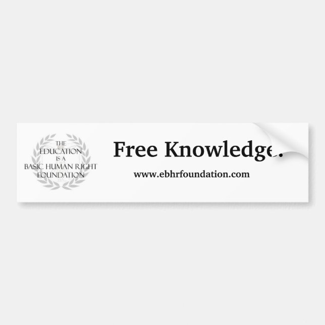 EBHR_Laurel, Free Knowledge Bumper Sticker (Front)
