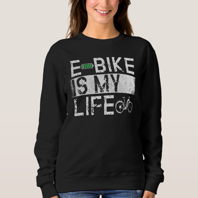Ebike Cycling Retro E Bike Cyclist Battery Bicycle Sweatshirt (Front)
