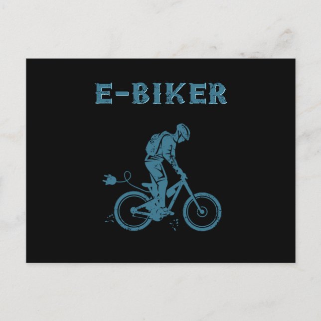 EBiker Electric Bike EBike Cycling Cyclist Gift Postcard (Front)