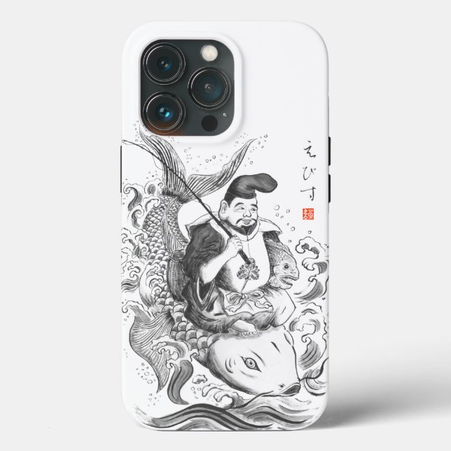 Ebisu - God of Fishing & Commerce (ink painting) Case-Mate iPhone Case (Back)