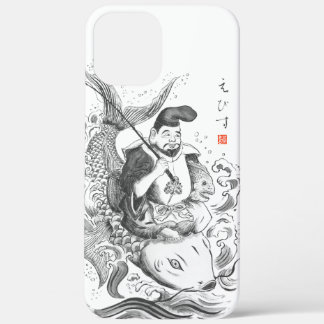 Ebisu - God of Fishing & Commerce (ink painting) iPhone 12 Pro Max Case
