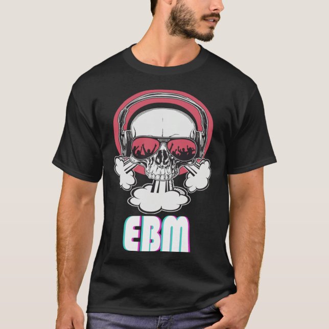 EBM Disco Techno Trance Skull T-Shirt (Front)