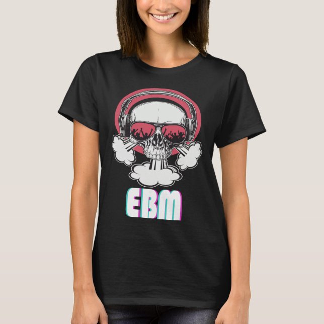 EBM Disco Techno Trance Skull T-Shirt (Front)
