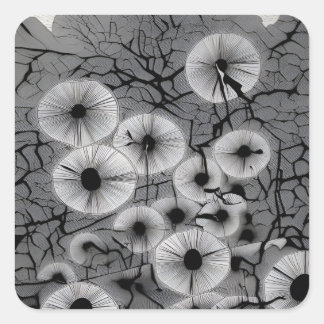 Ebon Bloom Square Sticker