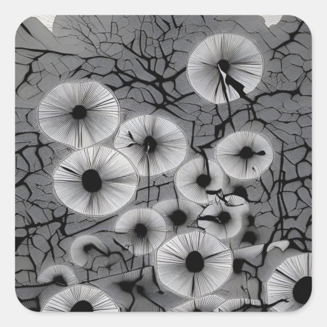 Ebon Bloom Square Sticker (Front)