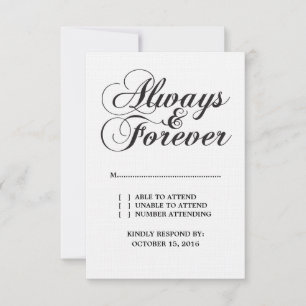 Ebony Always & Forever Wedding RSVP Card