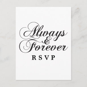 Ebony Always & Forever Wedding RSVP Postcard