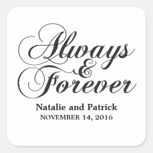 Ebony Always & Forever Wedding Stickers