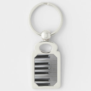 Ebony and Ivory Custom Text Key Ring