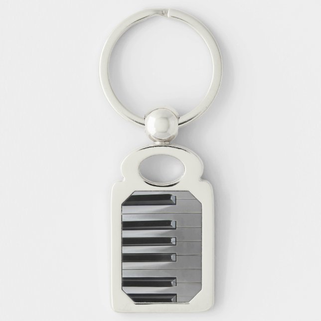 Ebony and Ivory Custom Text Key Ring (Front)