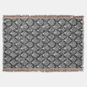 Ebony and Ivory Fan Throw Blanket
