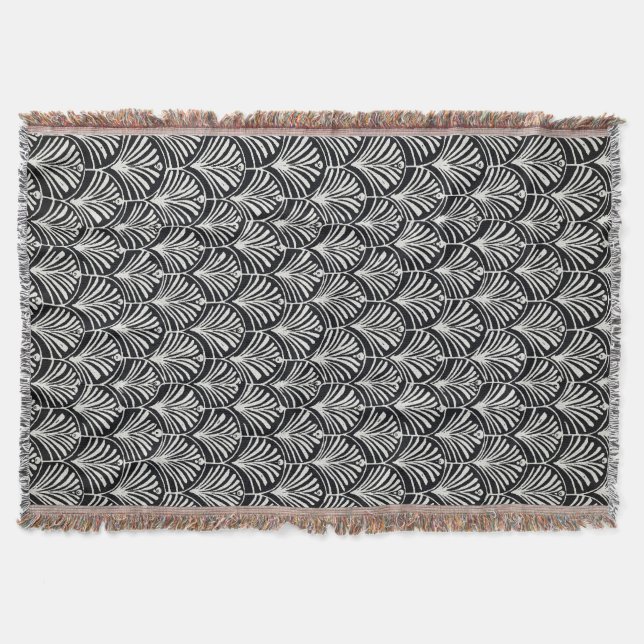 Ebony and Ivory Fan  Throw Blanket (Front)