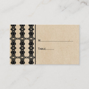 Ebony Art Deco Border Place Card