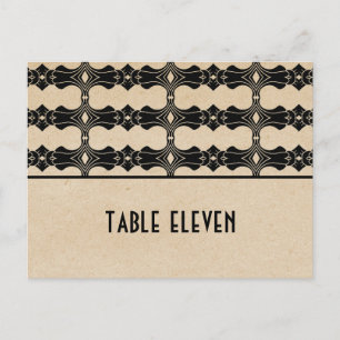 Ebony Art Deco Border Table Number Postcard