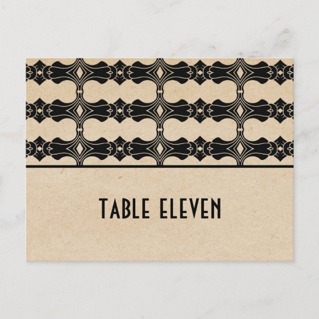 Ebony Art Deco Border Table Number Postcard (Front)