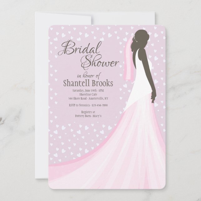 Ebony Bride Bridal Shower Invitation (Front)