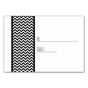 Ebony Chevron Border Escort Card