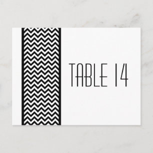 Ebony Chevron Border Table Number Postcard