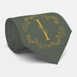 Ebony Colour Monogrammed Groomsmen Tie