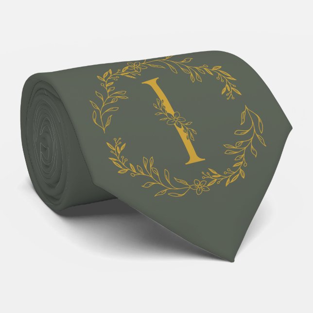 Ebony Colour Monogrammed Groomsmen Tie (Rolled)