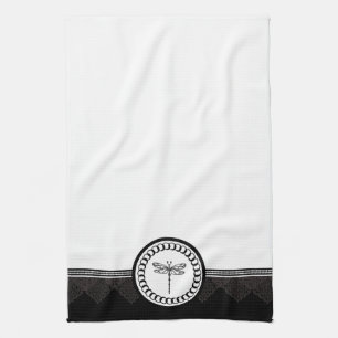 Ebony Dragonfly Emblem Kitchen Towel