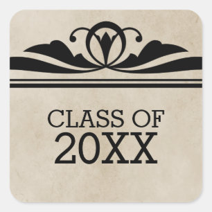 Ebony Elegant Deco Graduation Stickers