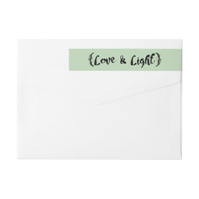 Ebony Elegant Sketched Love and Light Holiday Wrap Around Label (Back)
