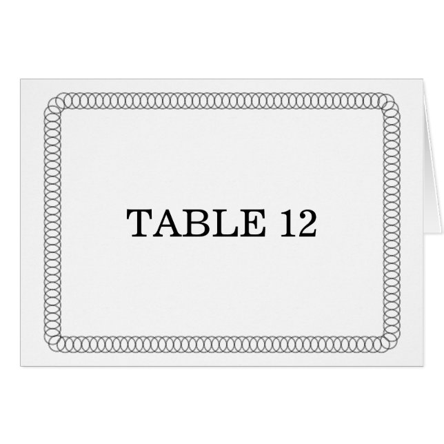 Ebony Encircled Rounded Table Number Card (Front Horizontal)