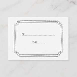 Ebony Encircled Ticket Wedding Place Card
