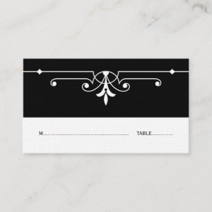 Ebony Fancy Ornamental Place Card
