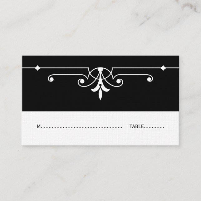 Ebony Fancy Ornamental Place Card (Front)