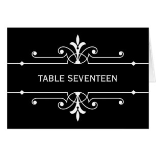 Ebony Fancy Ornamental Table Number Card