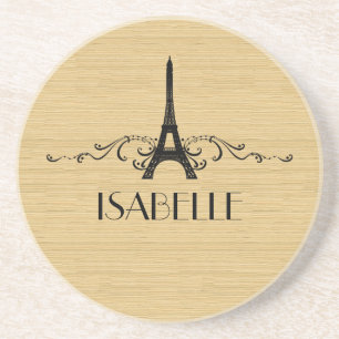 Ebony French Flourish Coaster