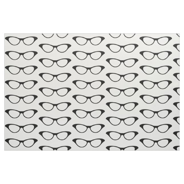 Ebony Girly Geek Glasses Fabric (Fat Quarter)