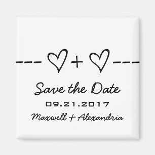 Ebony Heart Equation Save the Date Magnet