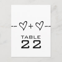 Ebony Heart Equation Table Number Postcard