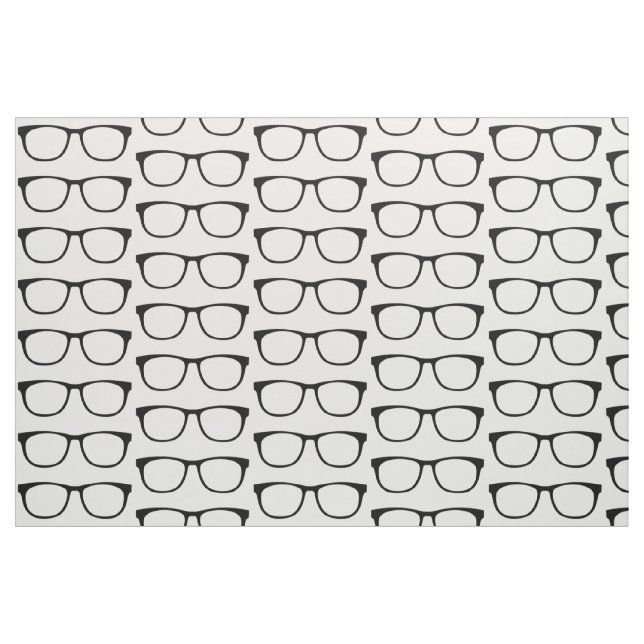 Ebony Hipster Geek Glasses Fabric (Fat Quarter)