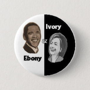 Ebony & Ivory / Black & White 6 Cm Round Badge