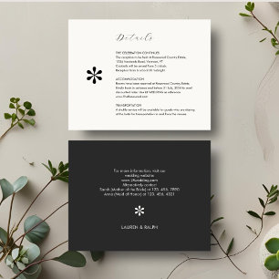 Ebony & Ivory   Chic QR Code Wedding Details RSVP Card