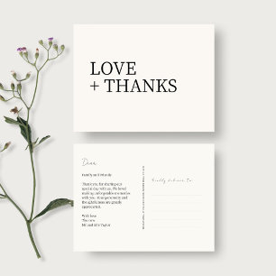 Ebony & Ivory Non-Photo Wedding Thank You Postcard
