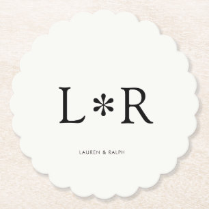 Ebony & Ivory Simple Chic Couple Paper Coaster
