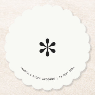 Ebony & Ivory Simple Chic Couple Paper Coaster