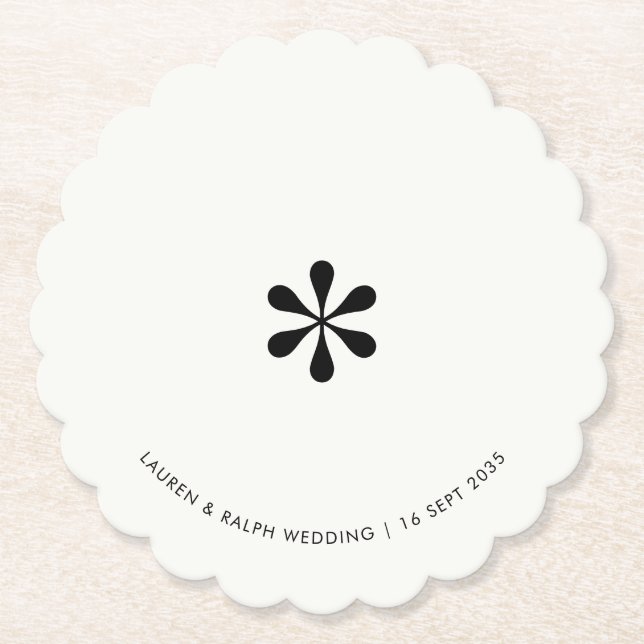 Ebony & Ivory Simple Chic Couple Paper Coaster (Front)