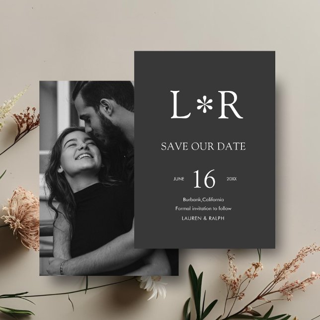 Ebony & Ivory | Stylish Modern Save the Date Invitation (Creator Uploaded)
